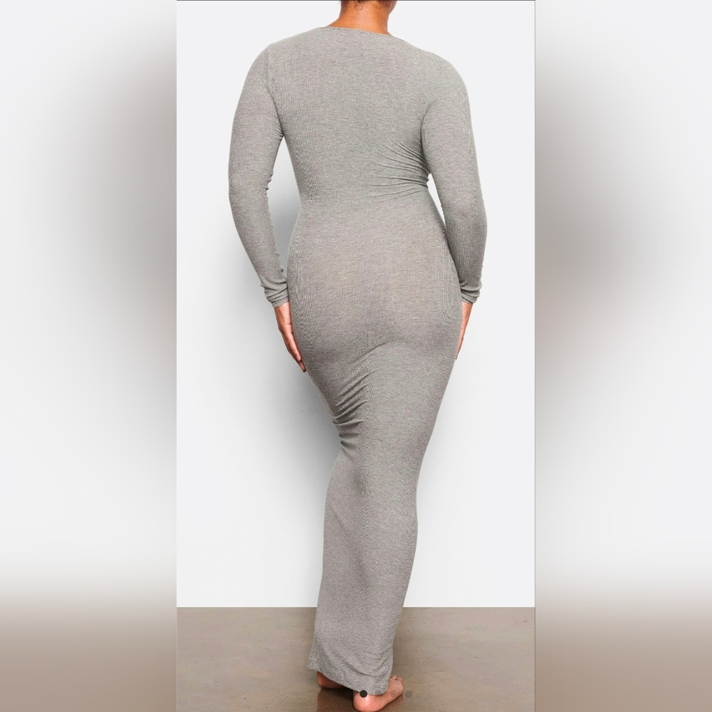 SKIMS Heather Gray Long Sleeve Dress - Size L - NWT - Picture 4 of 9